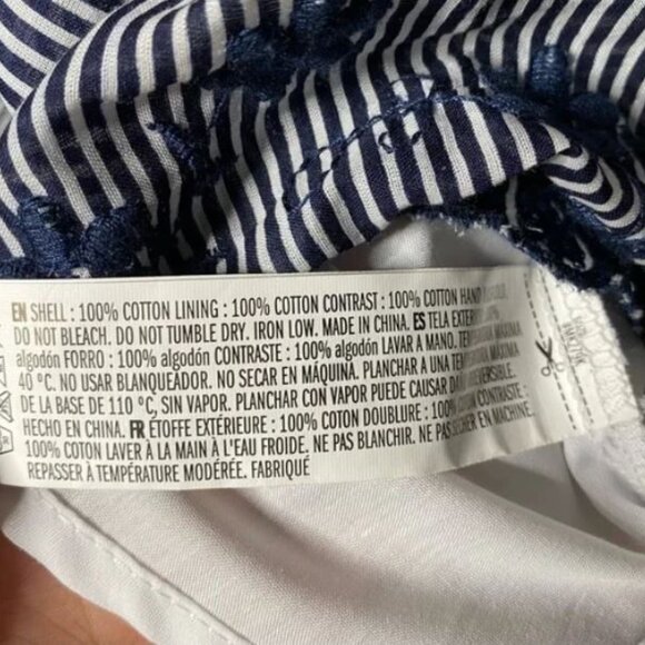 English Factory Blue Stripe Eyelet Midi Skirt — Size S - Picture 6 of 6